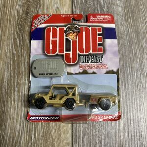 Gi Joe Die Cast Ford GP M151A2 Tan Metal Vehicle With Trailer Vintage Antique